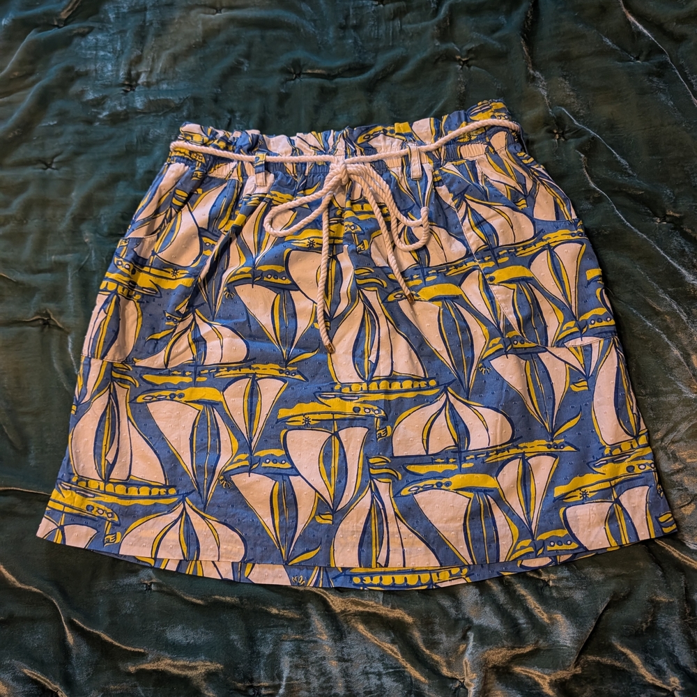 Lilly Pulitzer Nautical Blue and Yellow Skirt